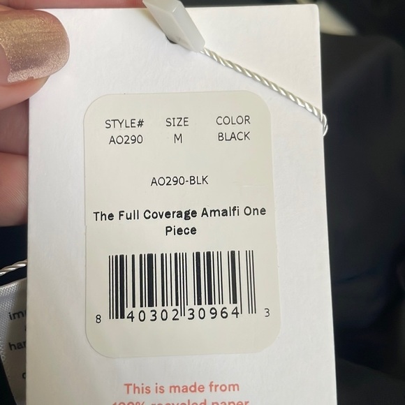 Andie The Full Coverage Amalfi One Piece Swimsuit Black size M NWT - Picture 5 of 7